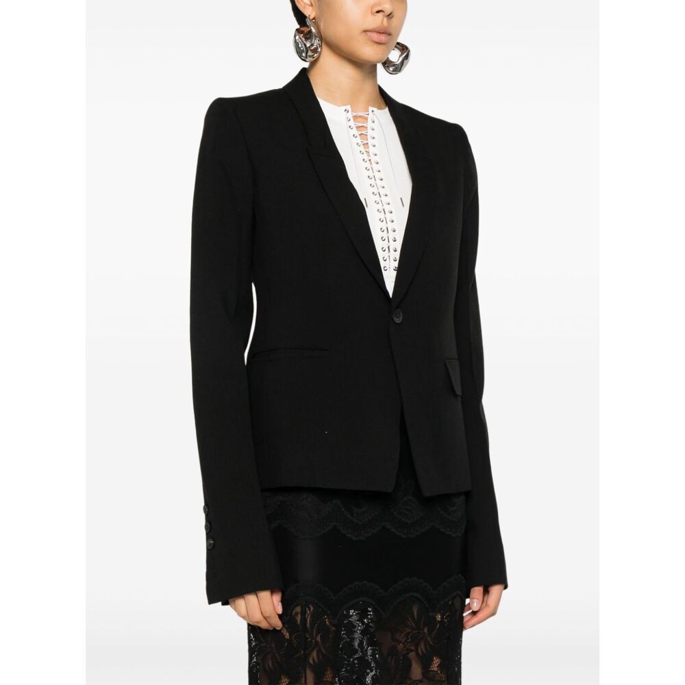 Rick Owens Grain De Poudre Blazer In Black