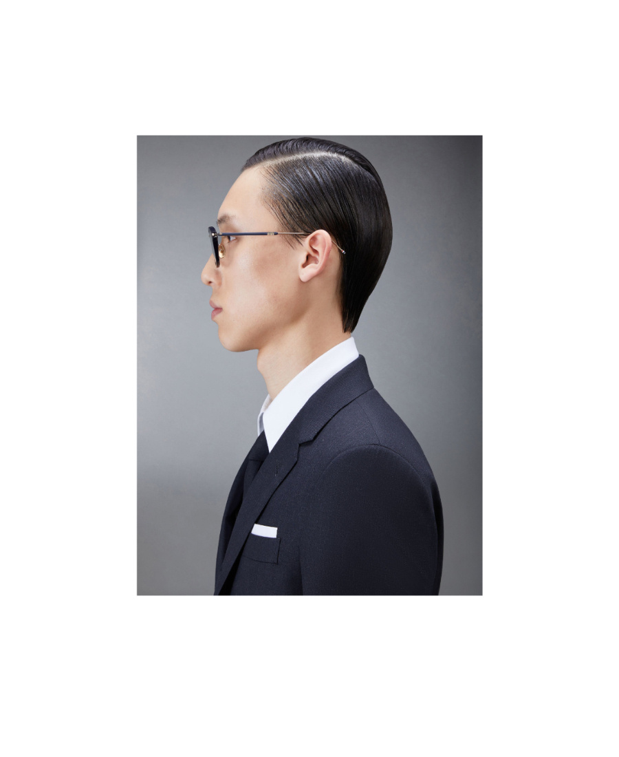 Thom Browne Rectangle-frame Glasses In Blue