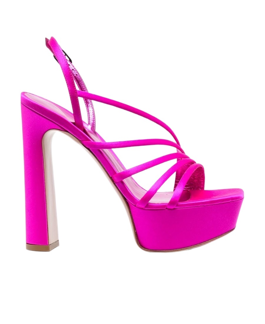 Le Silla Asymmetric Block Heel Platform Sandals In Pink