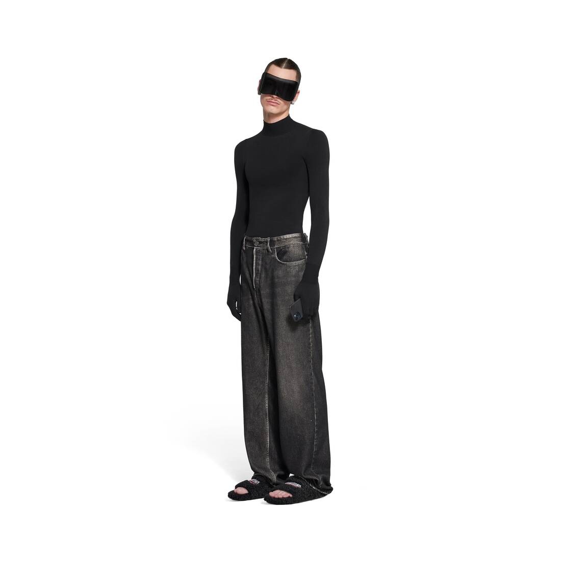 Balenciaga Halbhohe Wide-leg-jeans In Black