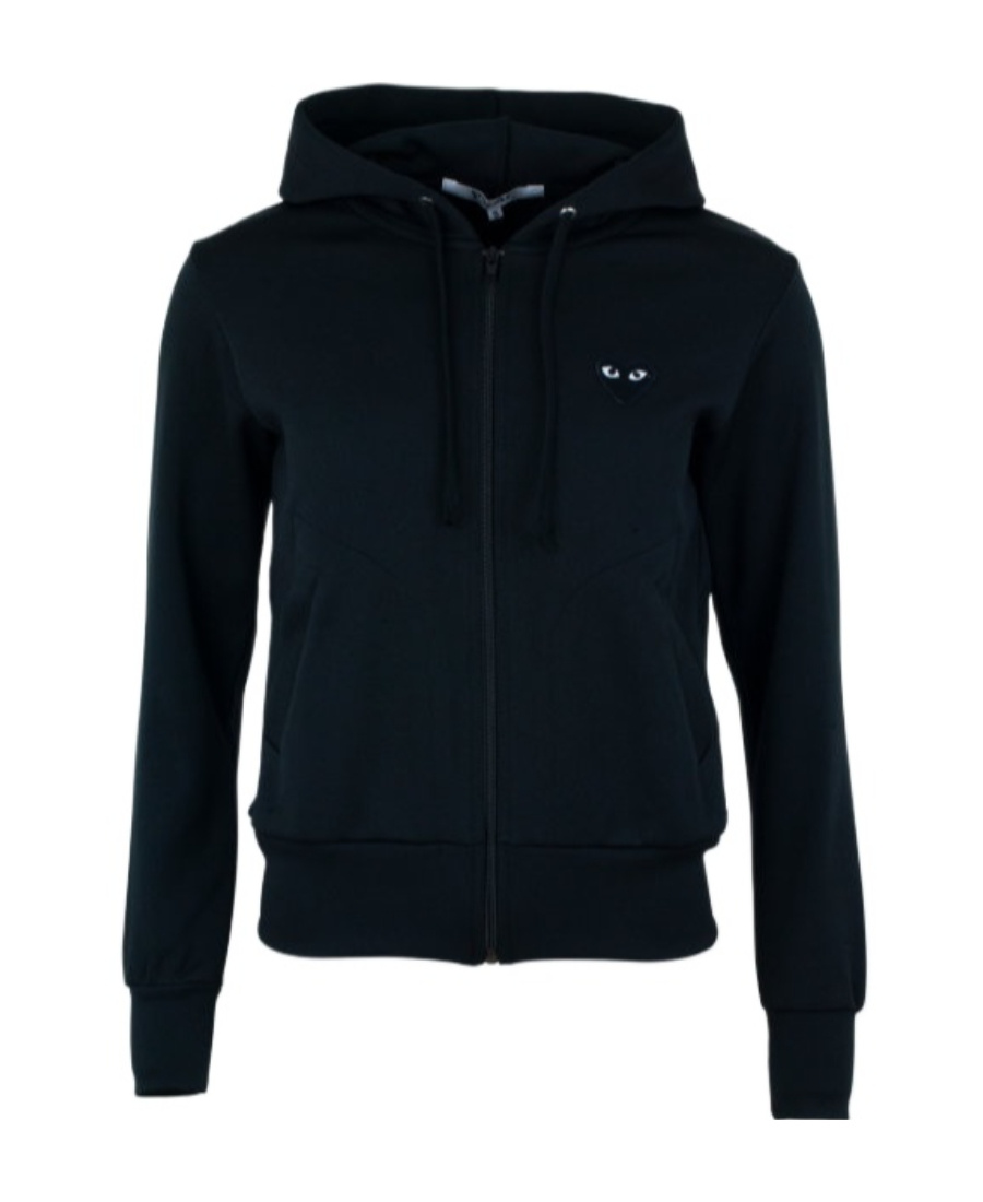 Comme Des Garçons Play Hoded Zipper Casual Jacket In Blue