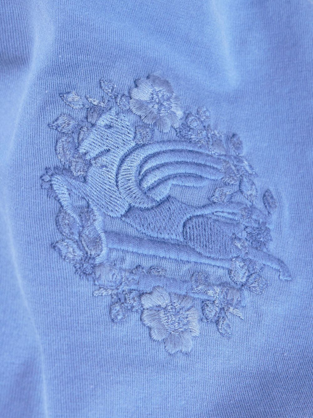 Etro Pegaso-embroidered Cotton T-shirt In Blue