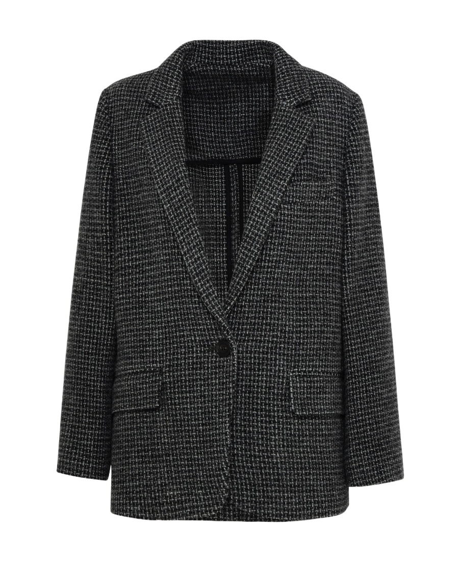Isabel Marant Étoile Houndstooth Wool Blazer In Black