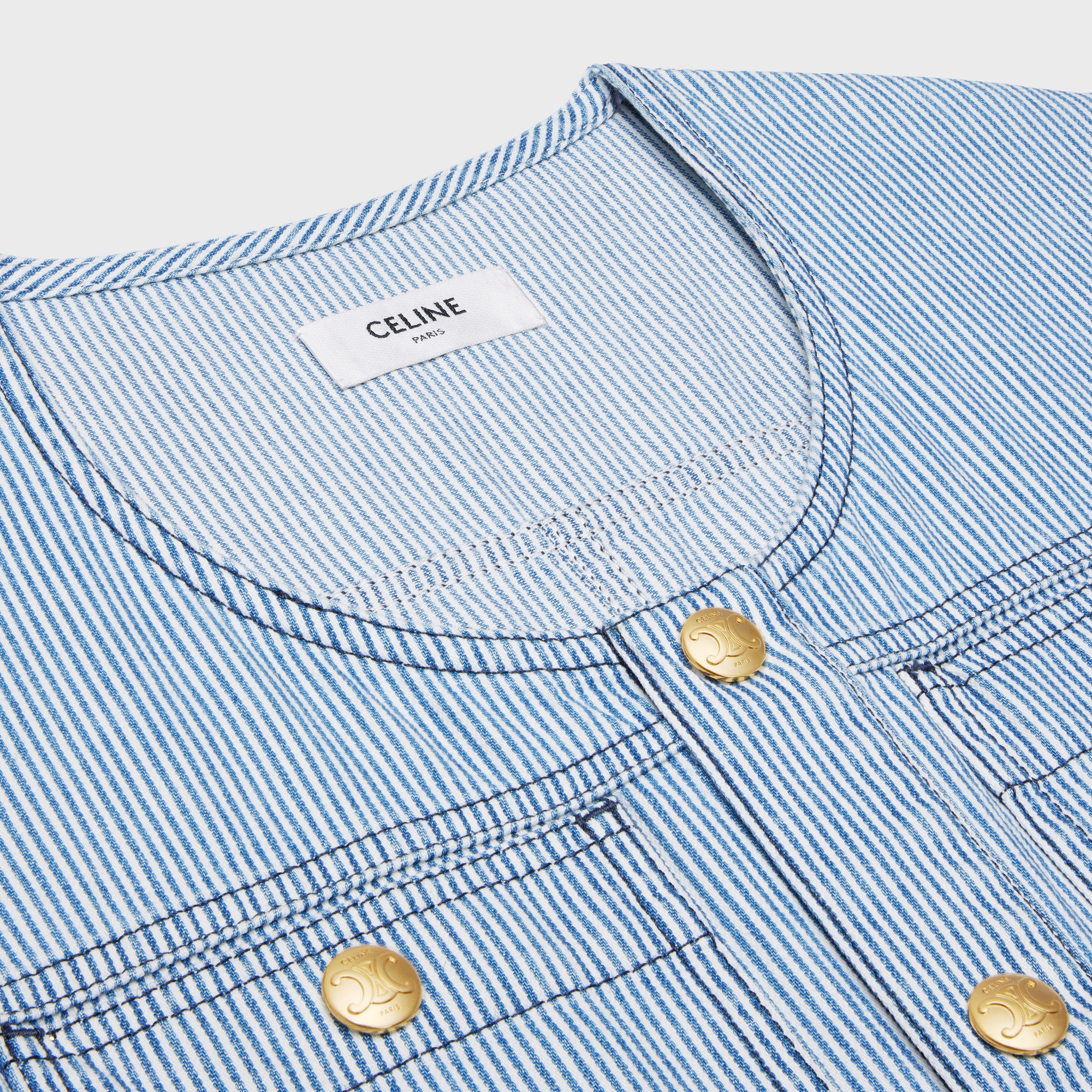 Celine Short-sleeved Dress In Blue