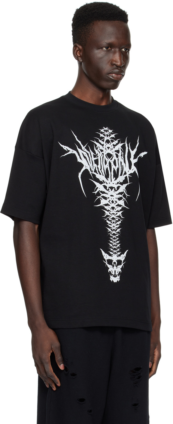 We11 Done Skull Pattern T-shirt In Black