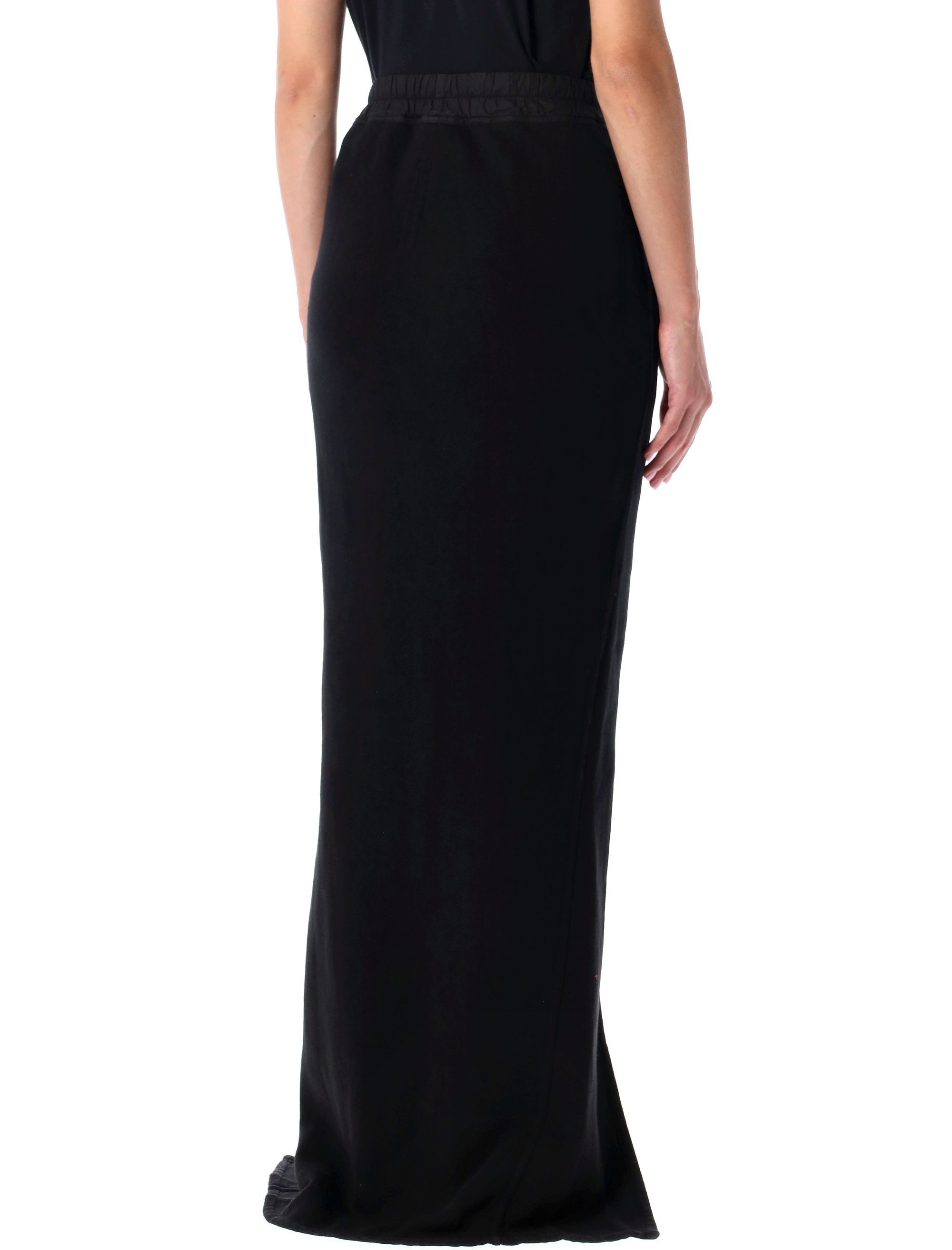 Rick Owens Drkshdw Drawstring Waist Skirt With Slit And Pockets In Black