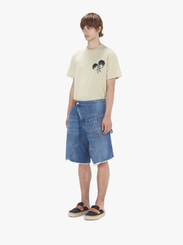 Jw Anderson Twisted Workwear Denim Shorts In Blue