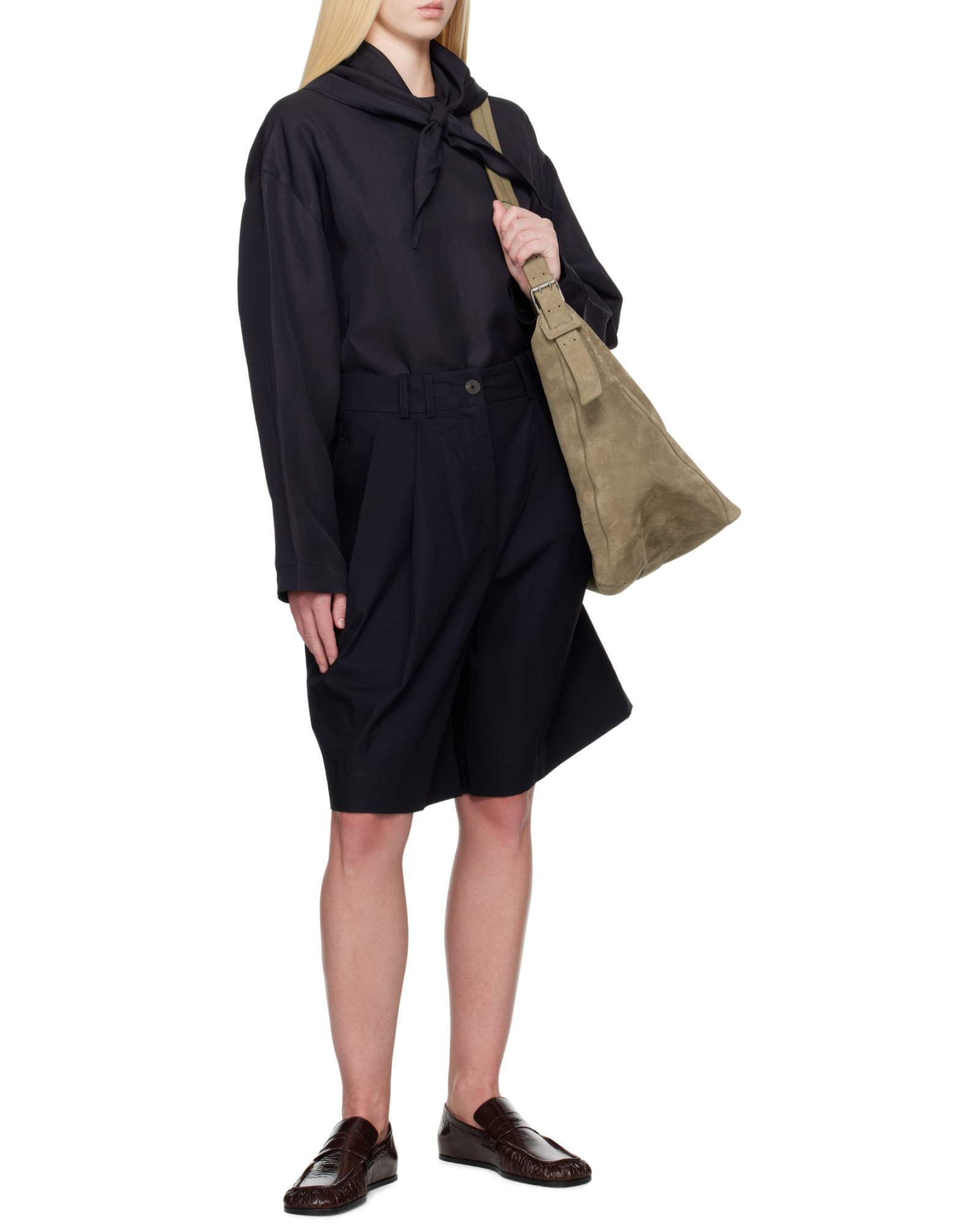 Studio Nicholson Navy Bute Linen Blouse