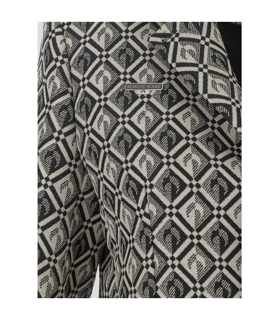 Shop Marine Serre Moon Diamant Single-breasted Blazer In Gray