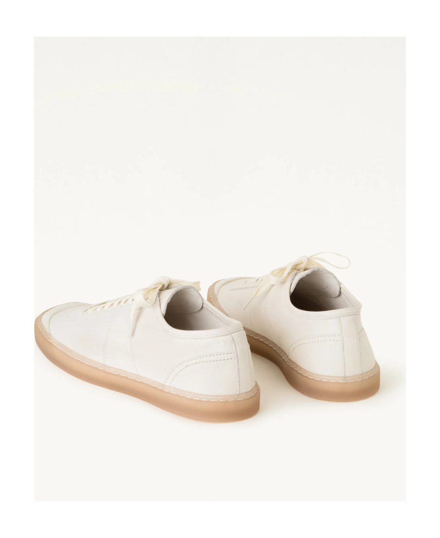Lemaire Off-white Linoleum Basic Laced Up Sneakers In Nude