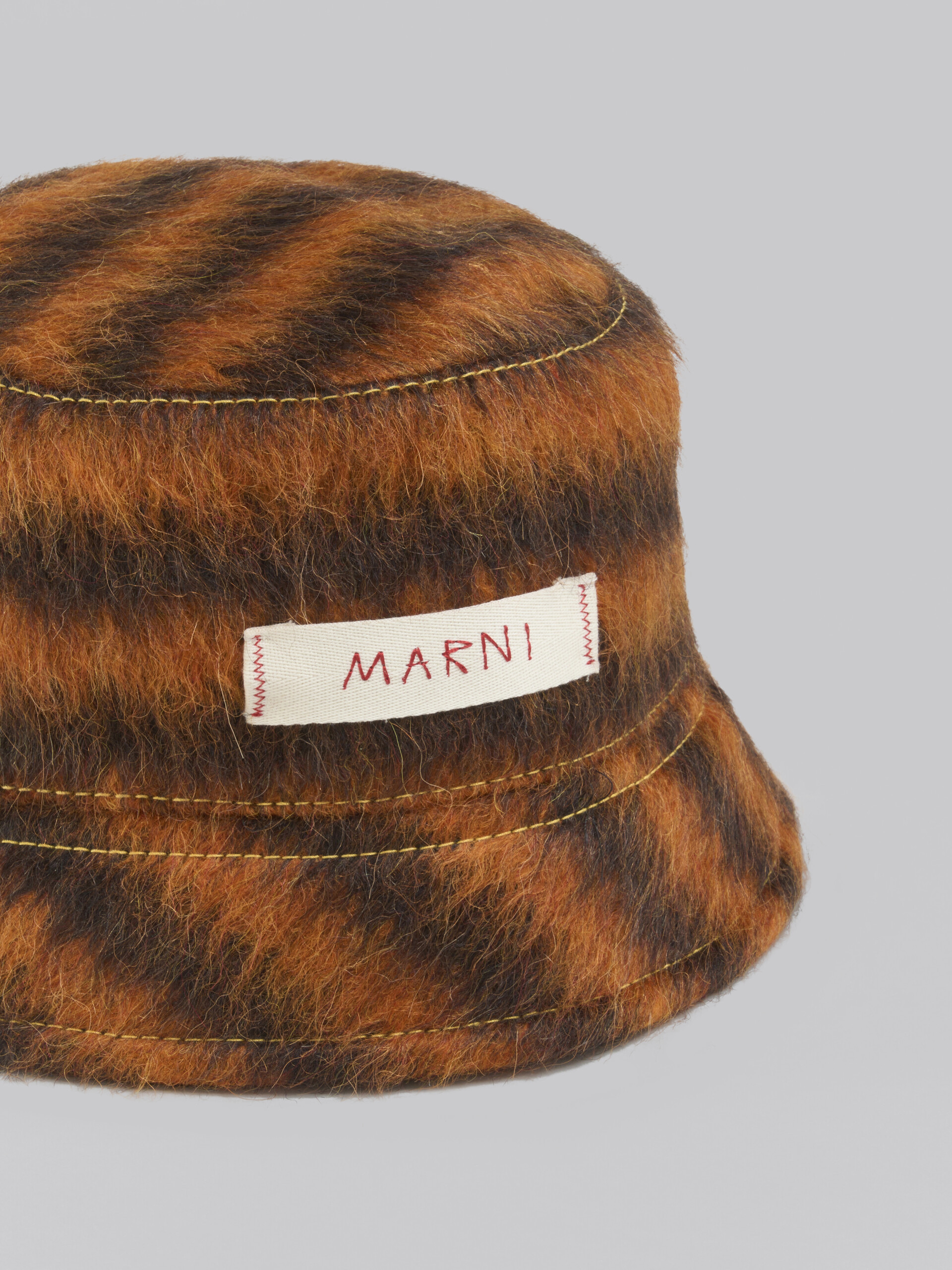 Marni Striped Bucket Hat In Brown