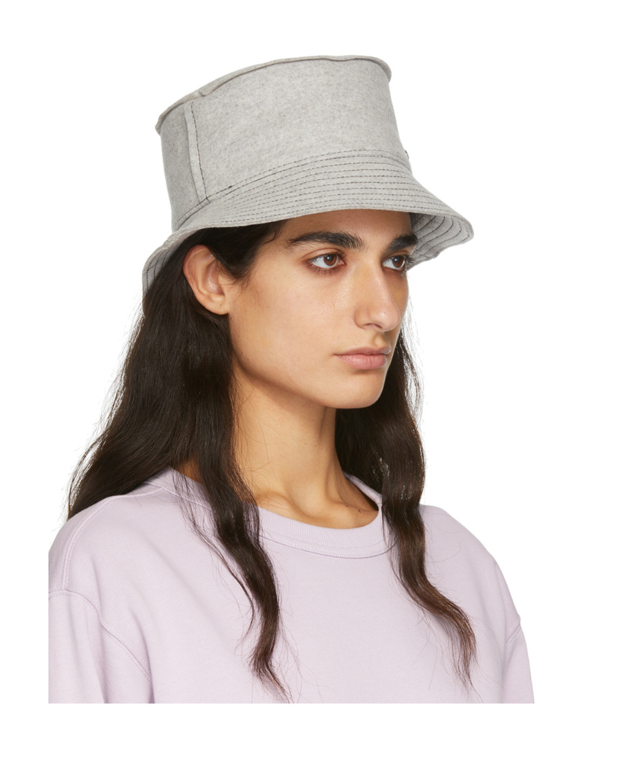 MAISON MICHEL CONTRAST-COLORED STITCHING FISHERMAN'S HAT