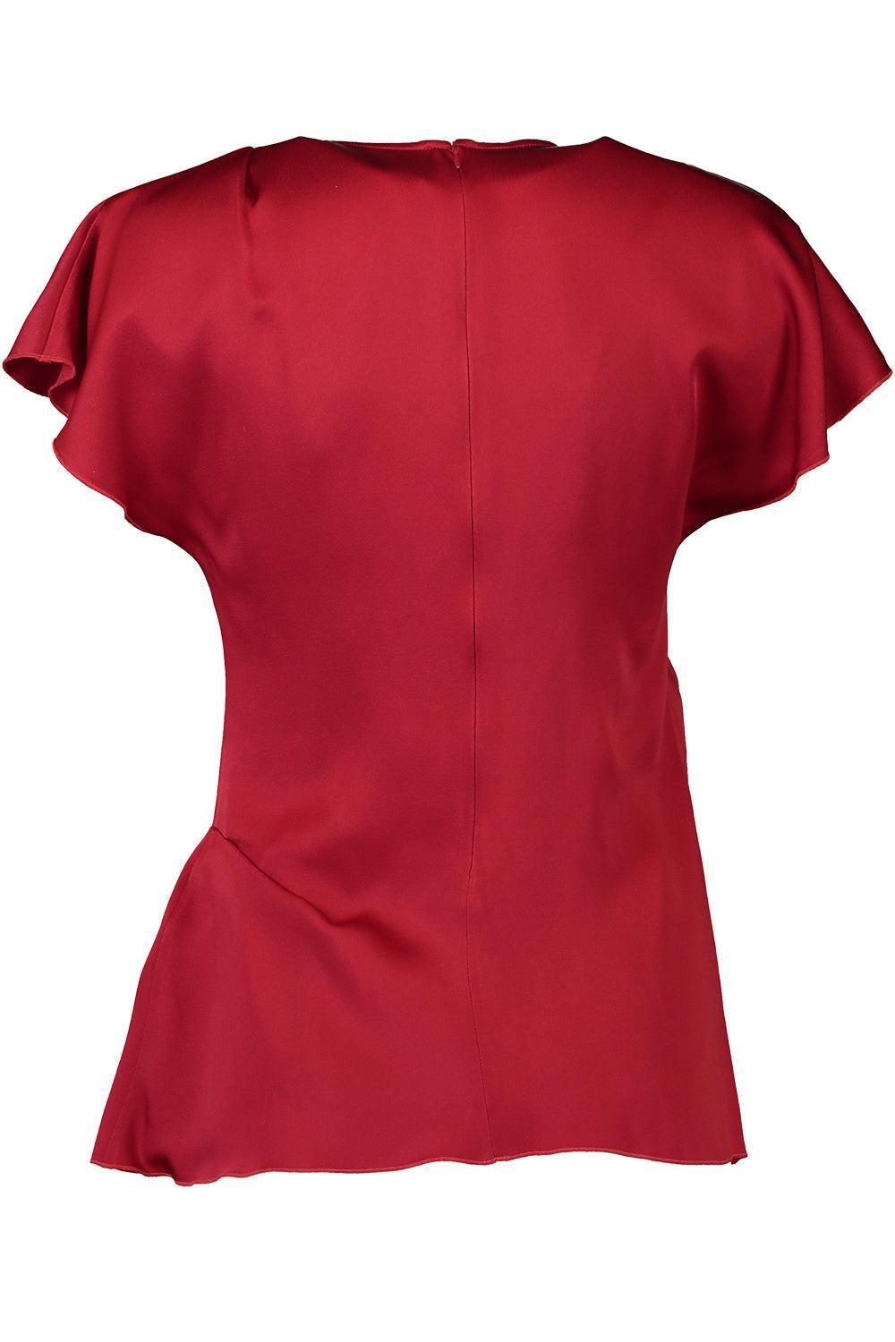 Victoria Beckham Crew Neck Top In Red