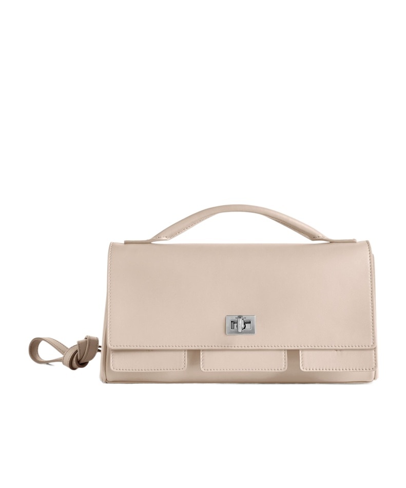 Balenciaga Women's Bel Air Small Clutch On Strap In Almond In Almond-colored