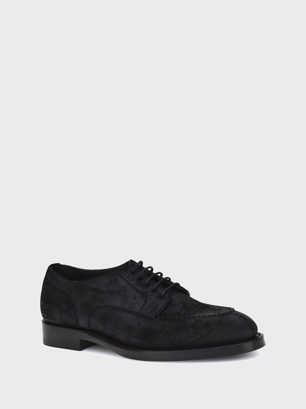Brunello Cucinelli Almond Toe Lace-up Shoes In Black