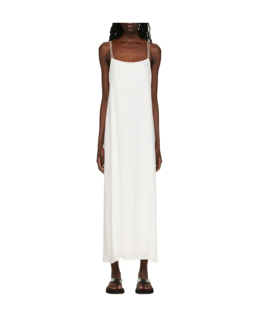 The Row Guinever Silk-satin Maxi Dress In White