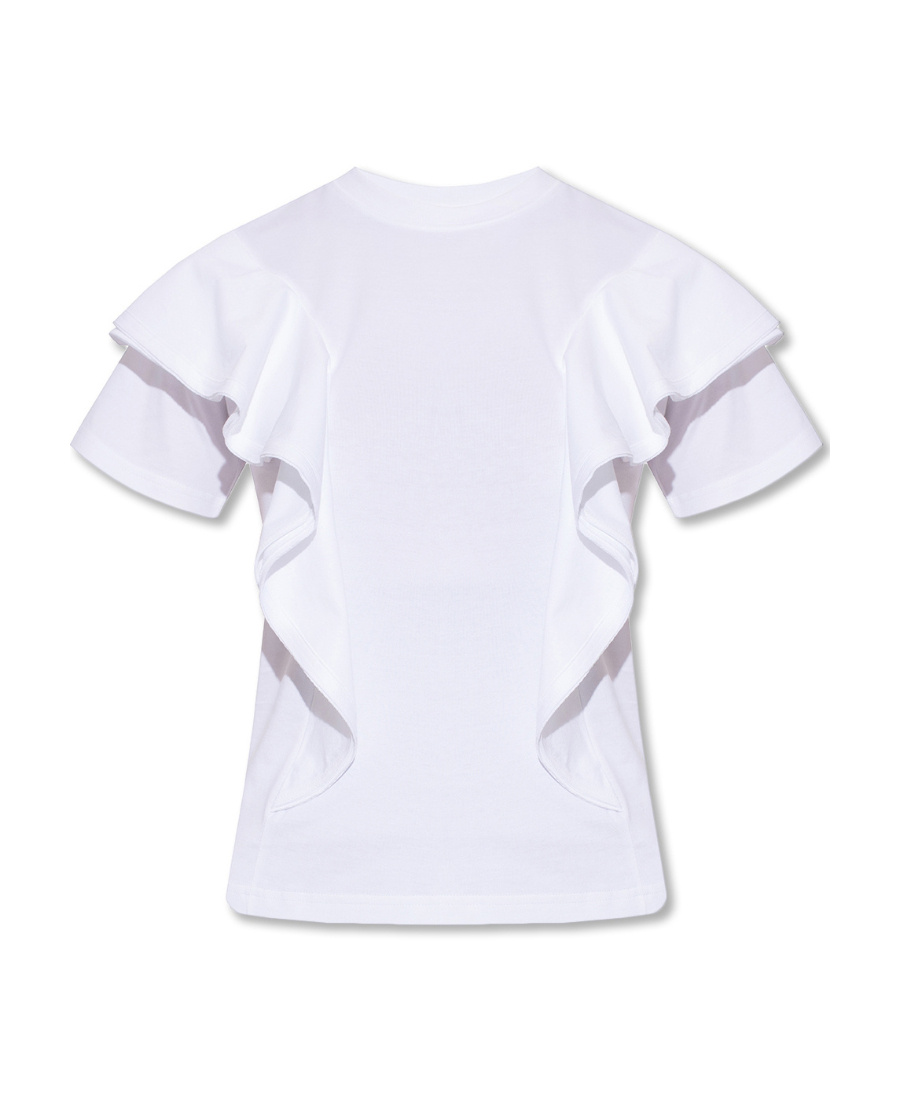Chloé Lotus Leaf Sleeve Blouse In White