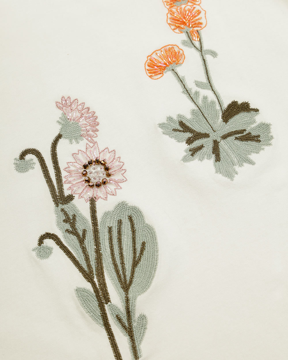 WEEKEND MAX MARA ROUND NECK EMBROIDERED T-SHIRT