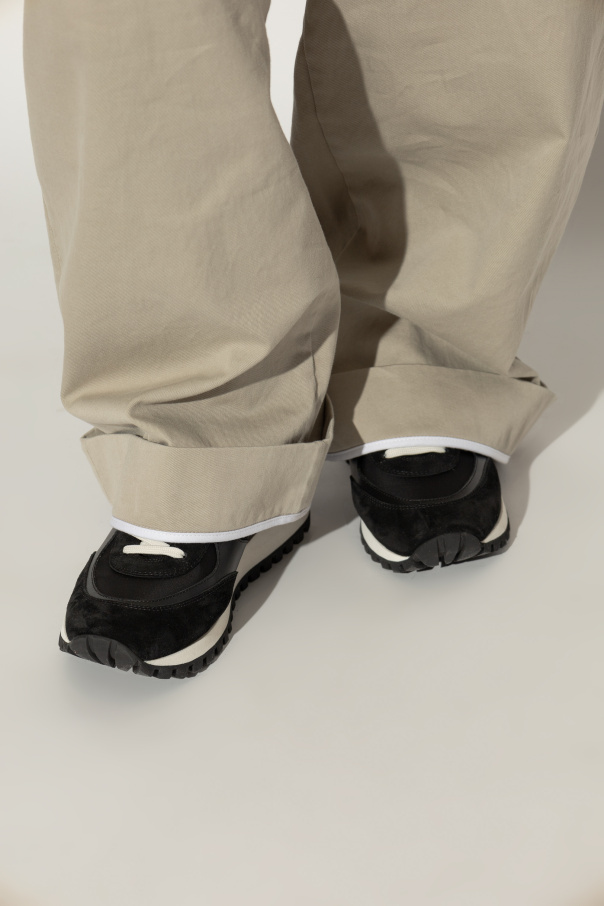 Gianvito Rossi Gravel Panelled Suede Sneakers In Black