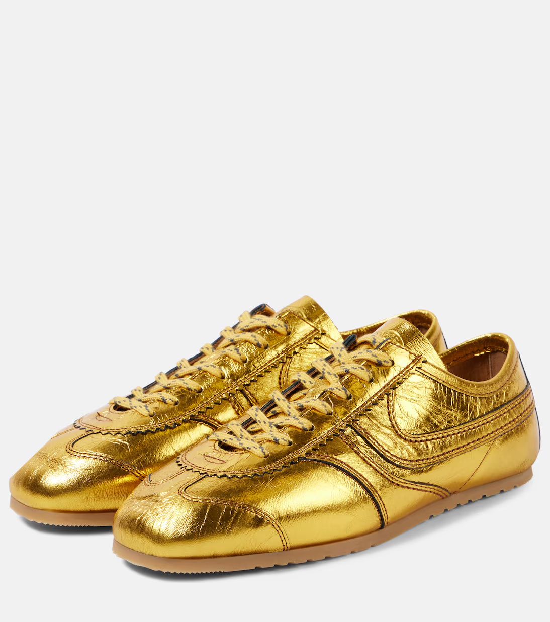 Dries Van Noten Lace-up Sneakers In Gold