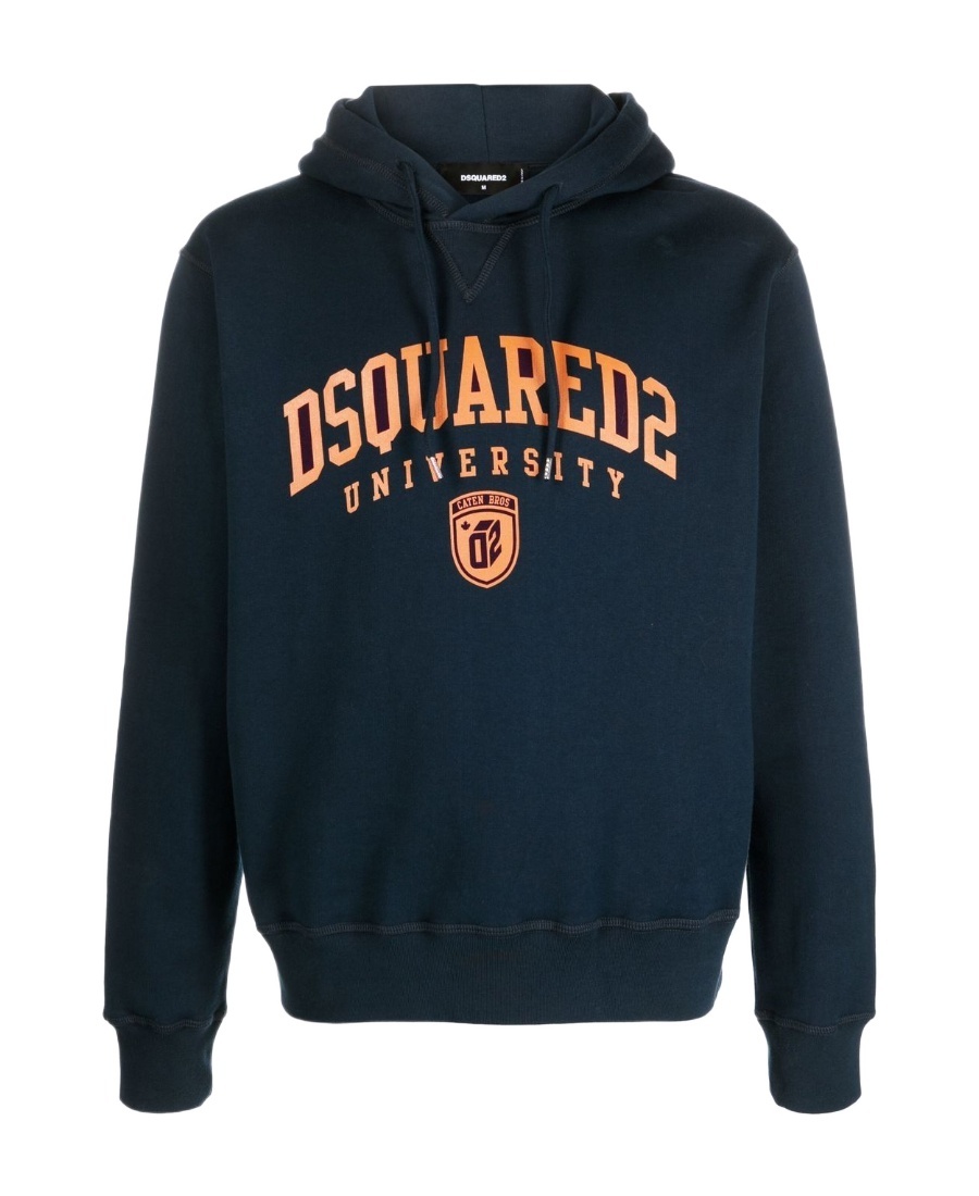 Dsquared2 University-print Drawstring Hoodie In Black