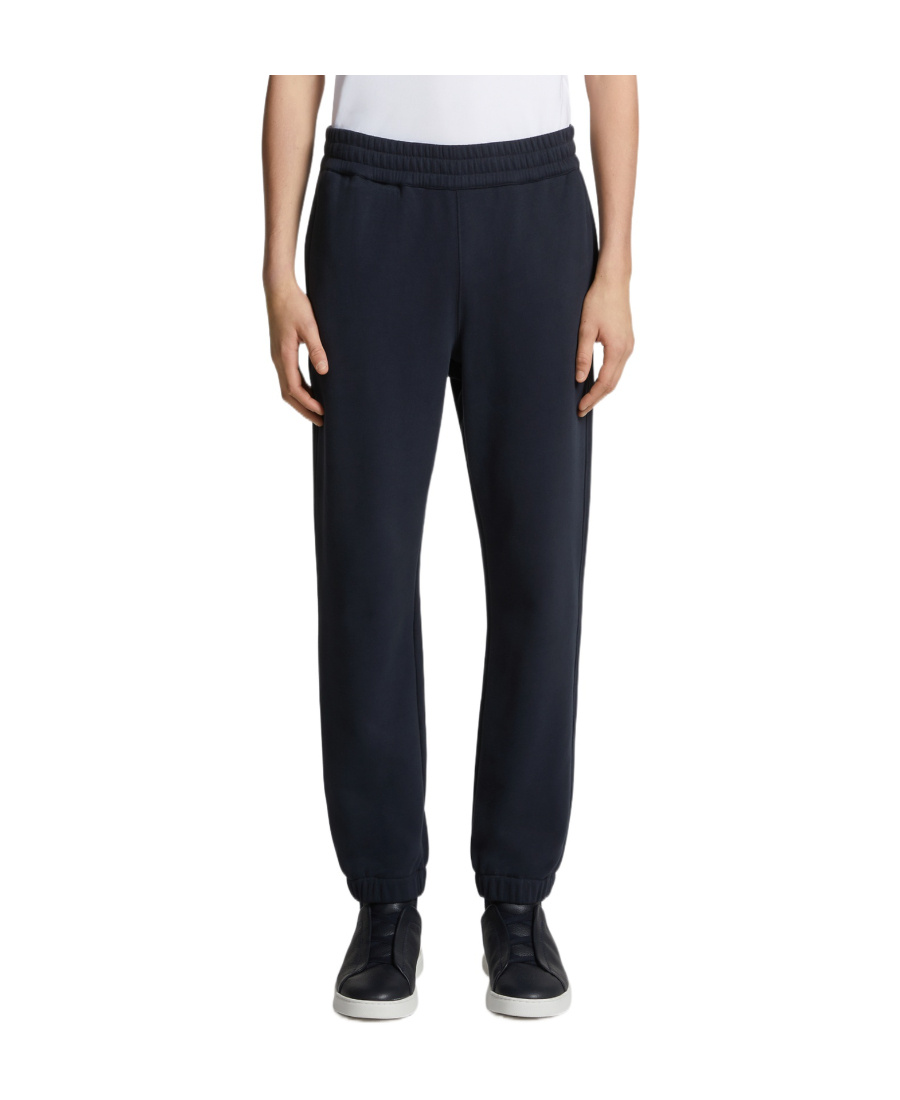 Shop Zegna Elasticated-waist Cotton Track Pants In Black