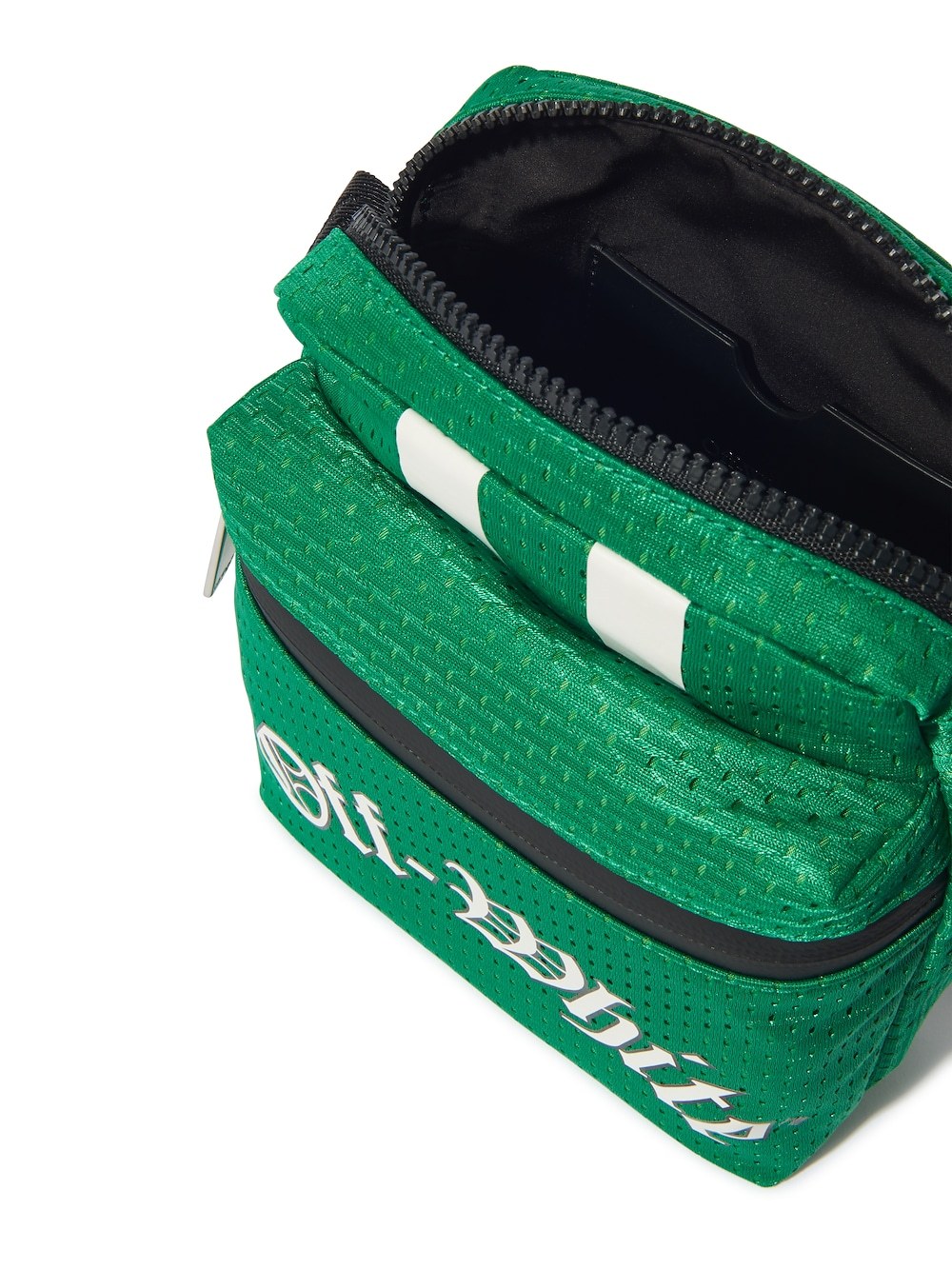 Off-white Outdoor Mesh Messenger Bag In Green