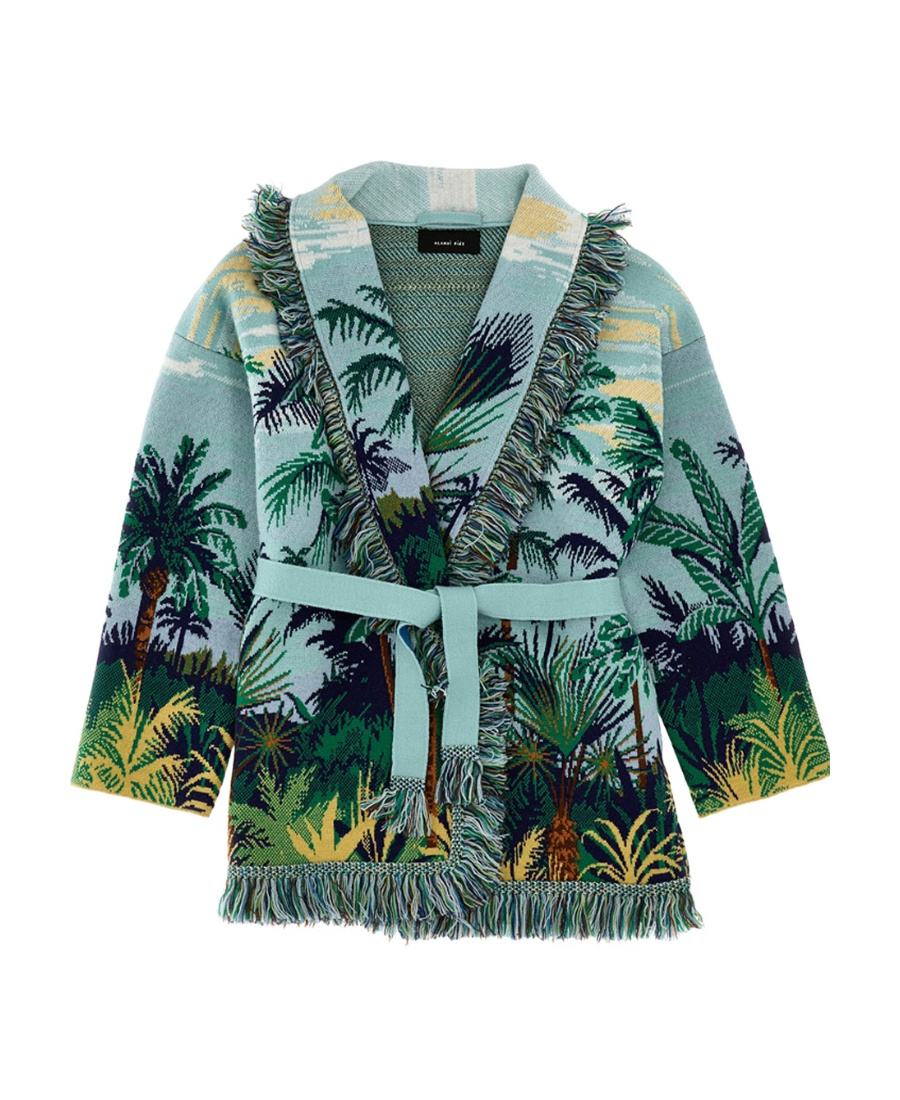 Shop Alanui V-neck Cardigan In Green
