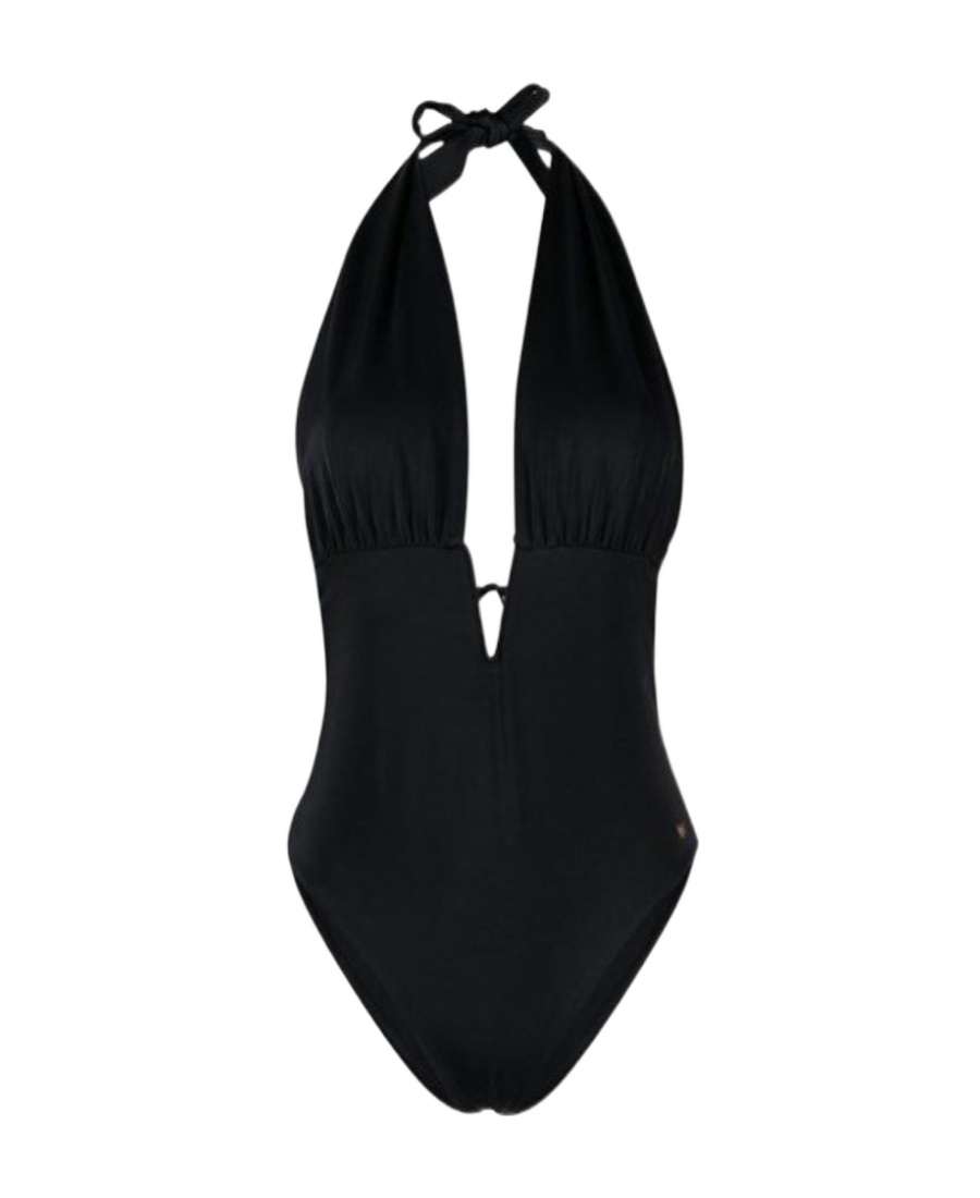 Shop Tom Ford Plunging-v-neck Swimsuit In Black