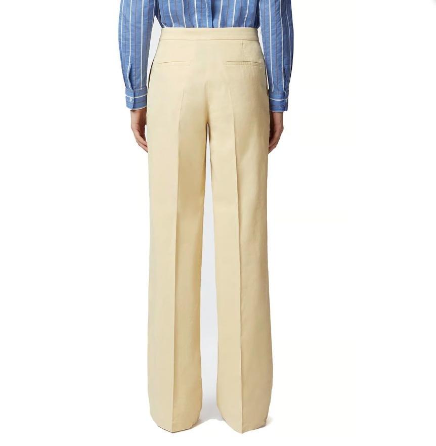 Pinko Wide-leg Trousers With Tailored Silhouette And High Waist In Nude