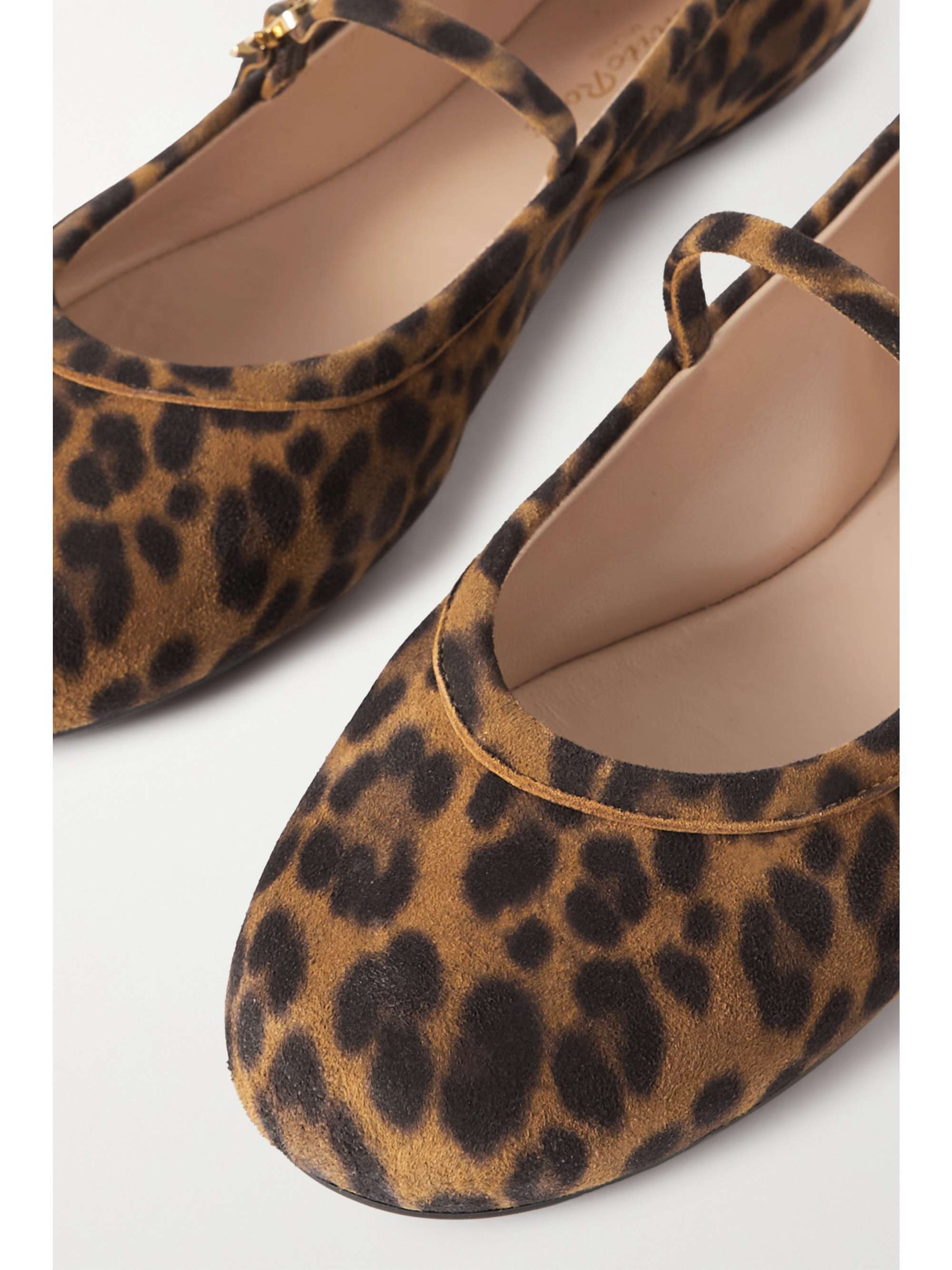 Shop Gianvito Rossi Carla Leopard-pattern Ballerina Shoes In Brown