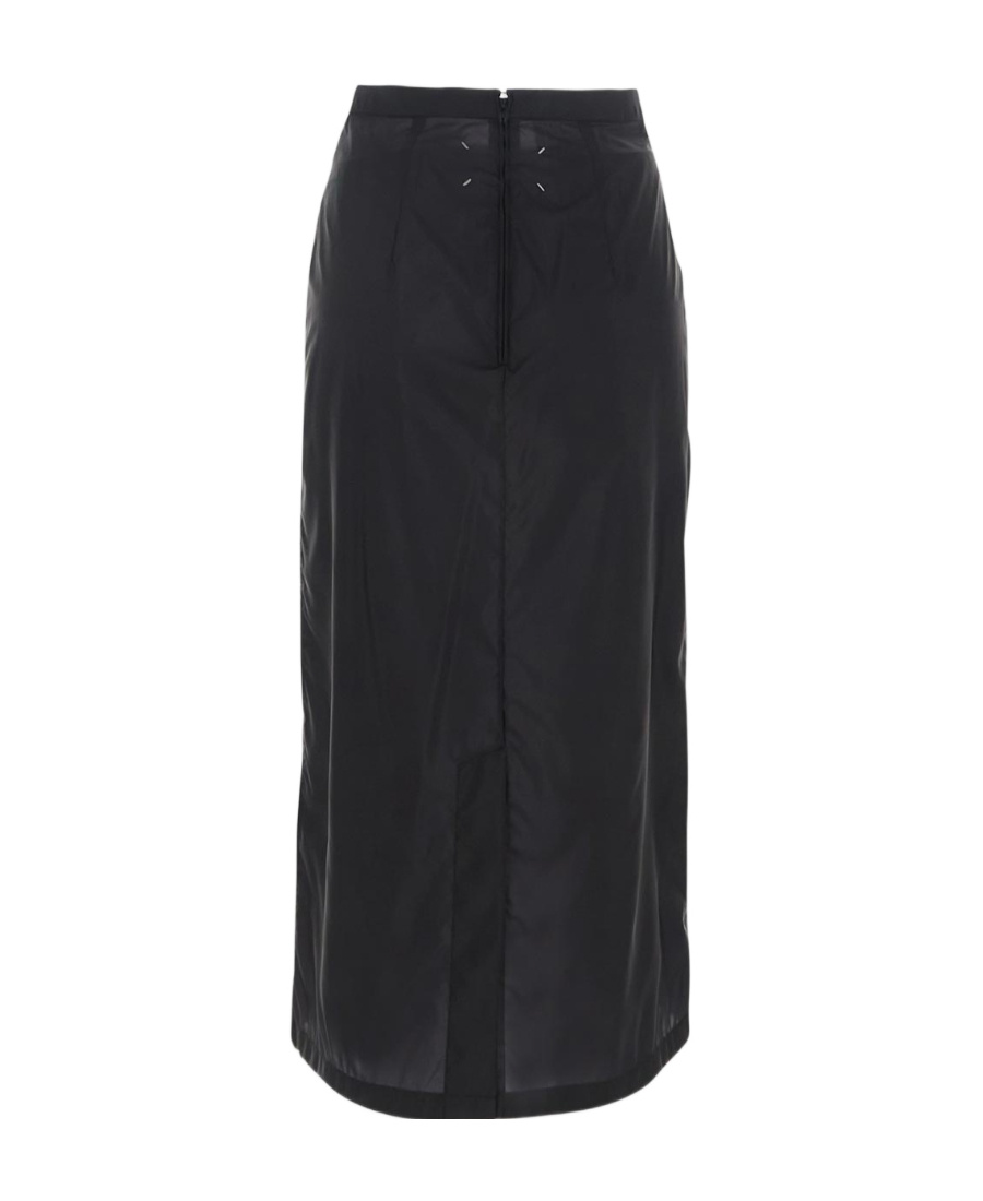Maison Margiela High-waisted Chiffon Straight Skirt In Black