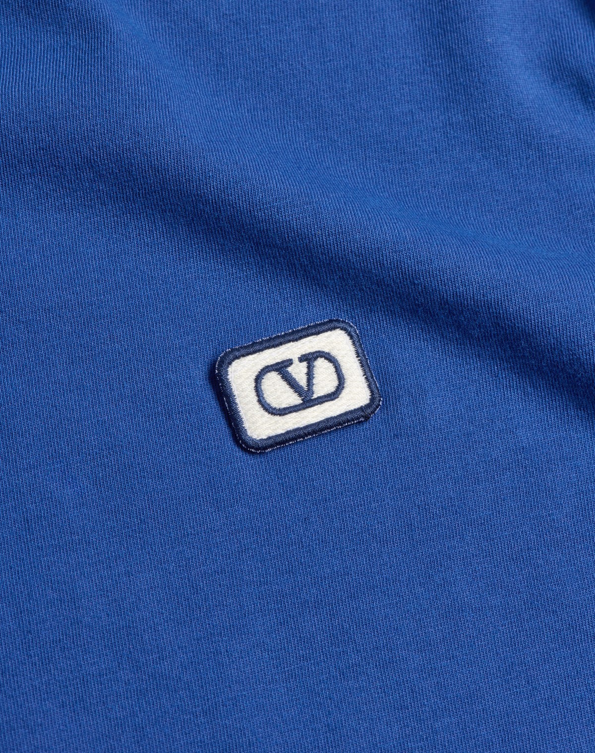 Valentino Vlogo Patch Crewneck T-shirt In Blue