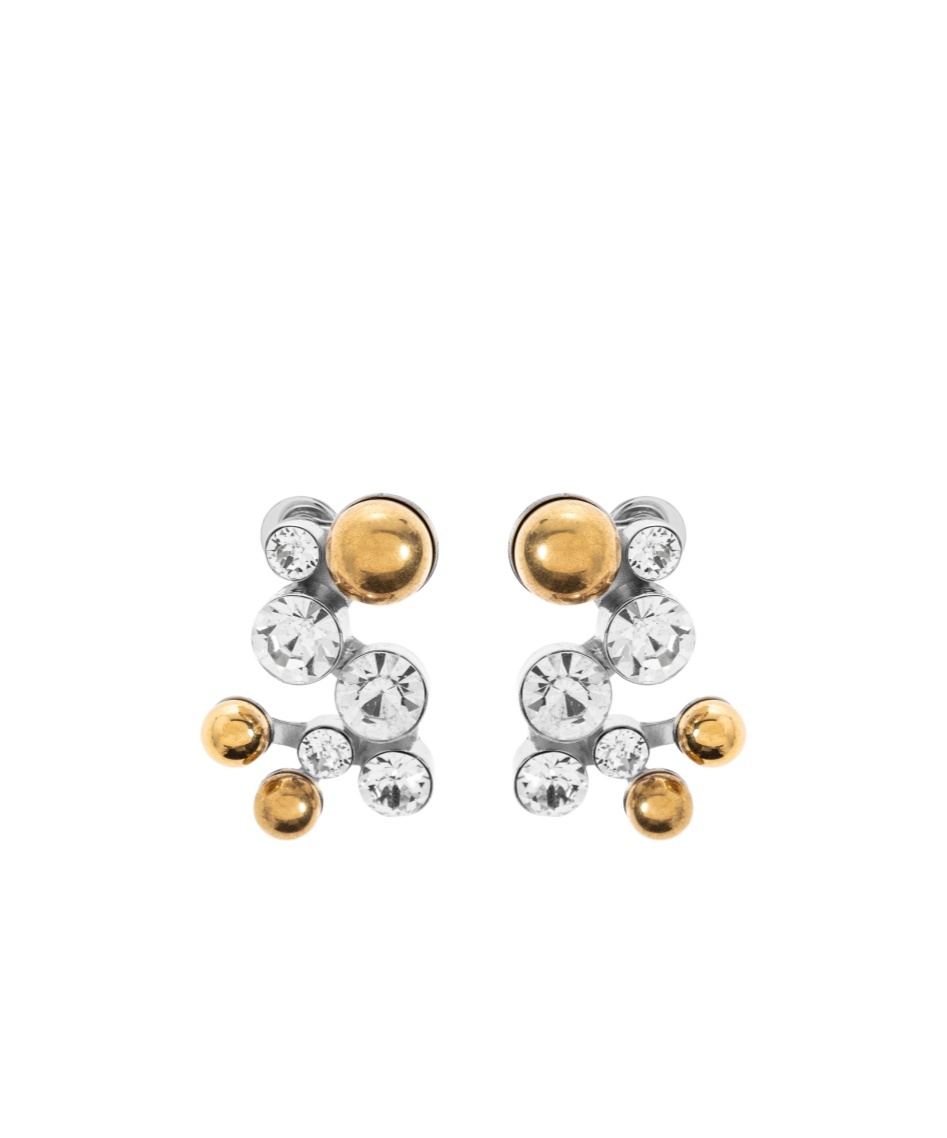 Dries Van Noten Crystal-embellished Stud Earrings In White