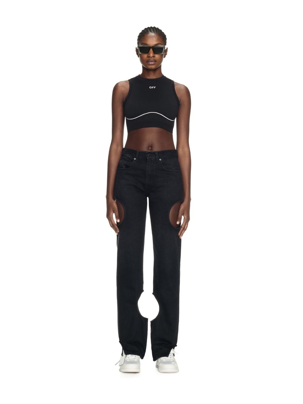 Shop Off-white Off-stamp Sports Bra In Black