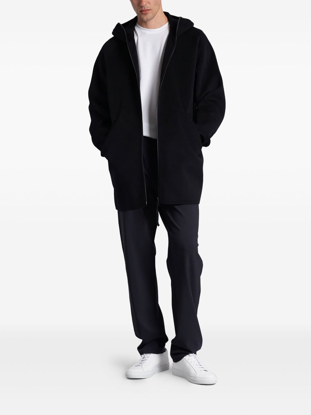 Aspesi Flannel High Rise Straight Pants In Black