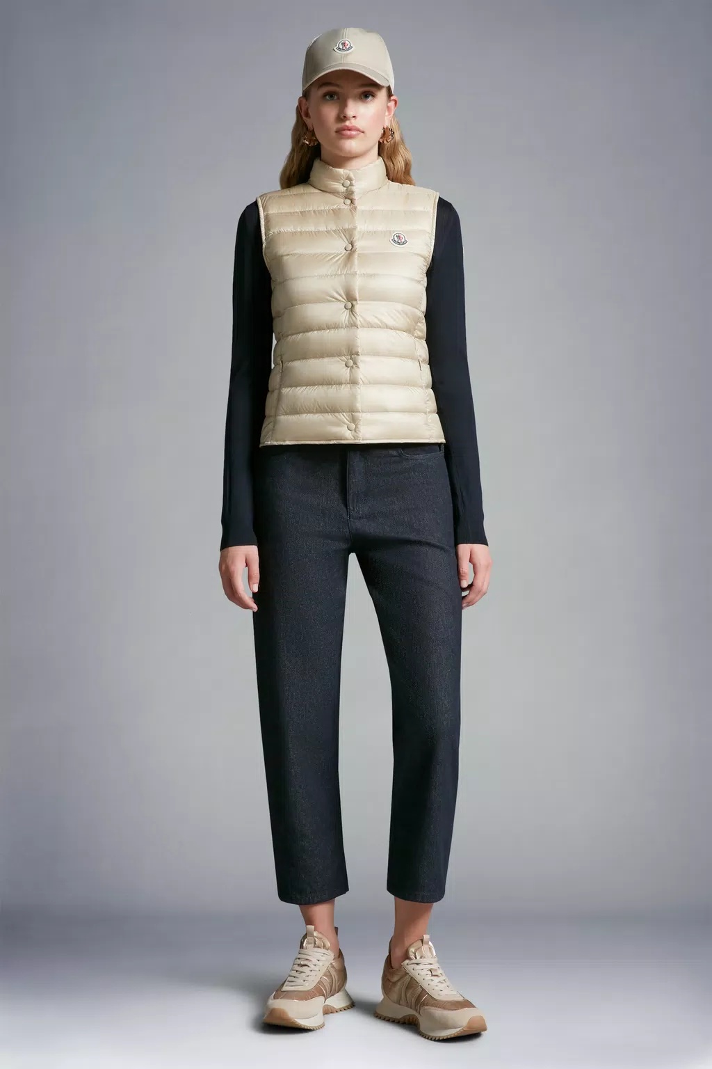 Moncler Doudoune Sans Manches Liane In Nude