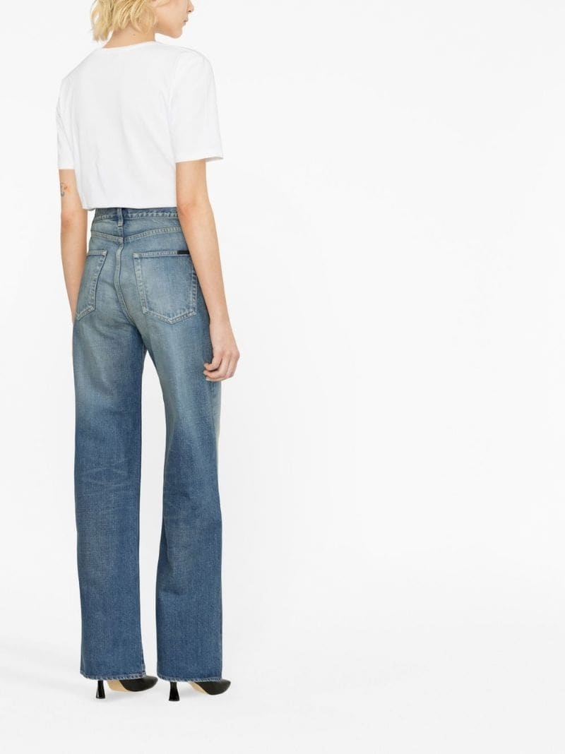 Shop Saint Laurent Straight Jeans In Vintage Blue Denim
