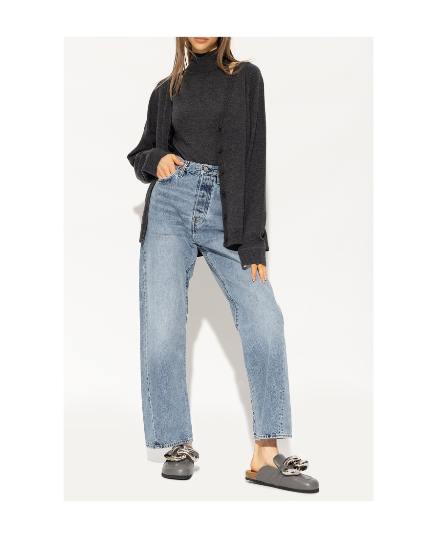Jw Anderson Chain Loafer Leather Mules In Black