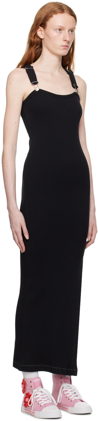 Moschino Rib Knitted Dress In Black