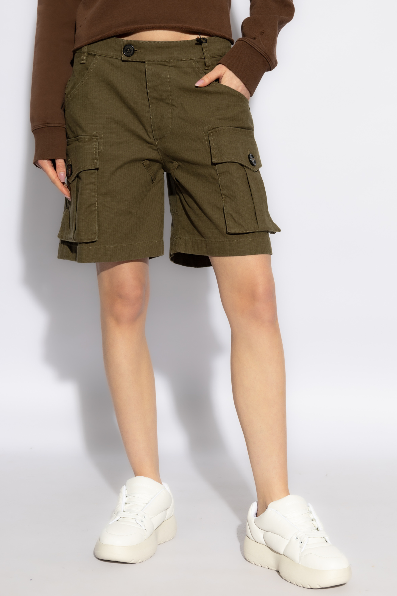 Dsquared2 Belt-loop Shorts In Green