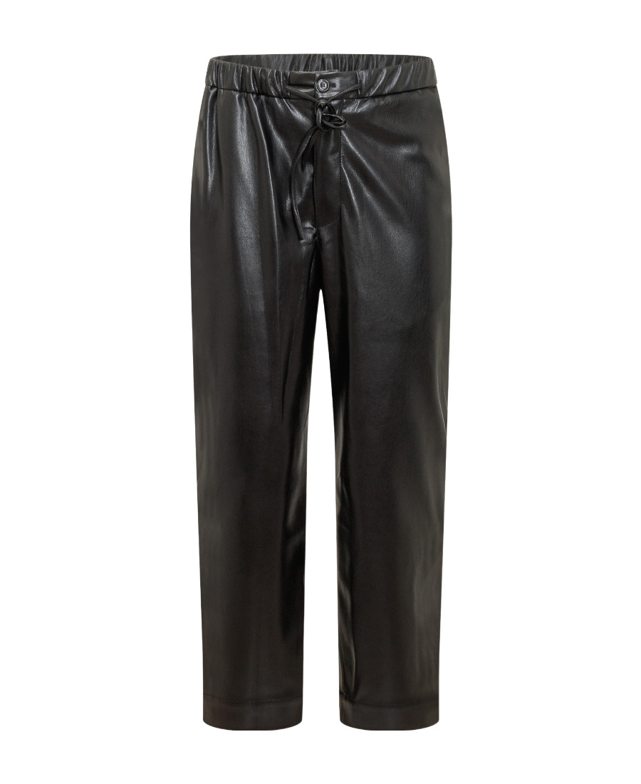 Nanushka Leather-look Straight-leg Trousers In Black