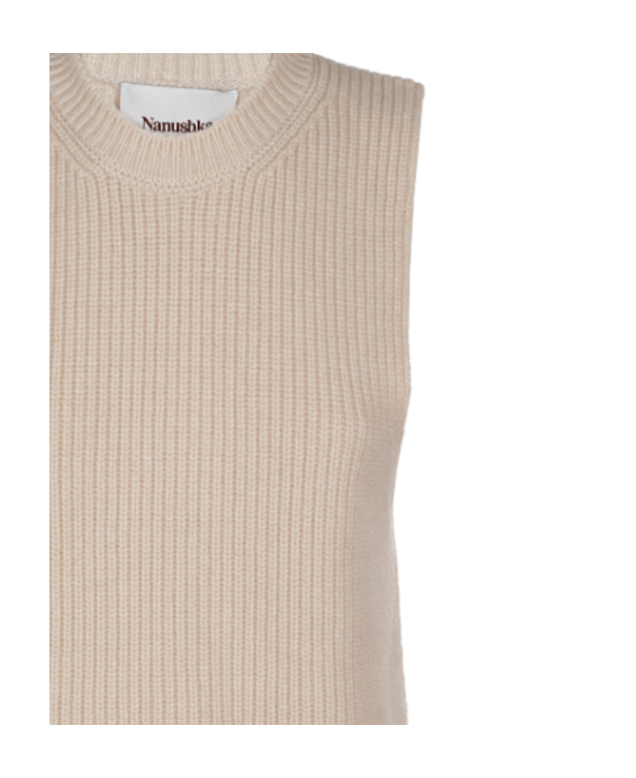 Nanushka Oversized Ribbed-knit Vest In Nude
