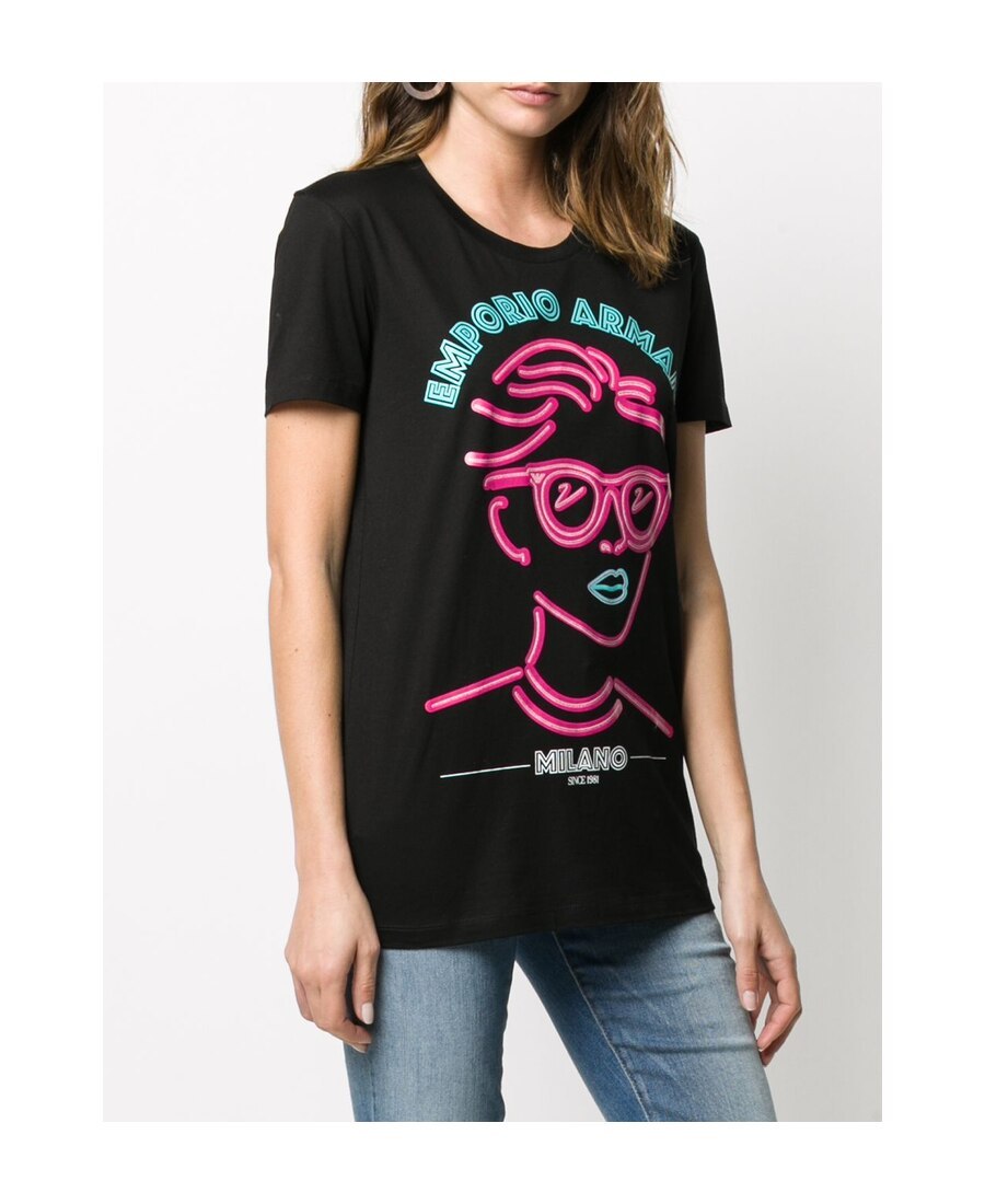 Shop Emporio Armani Logo Printed T-shirt In Black