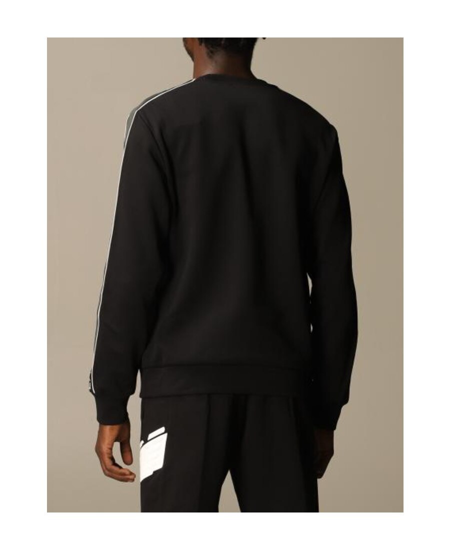 Ea7 Logo Printed Pullover Sweater In Black