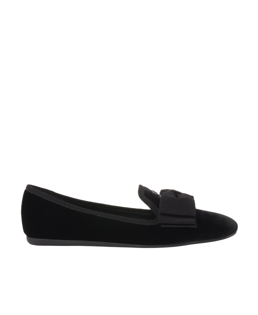 Miu Miu Bow Bow Flats With Front In Black