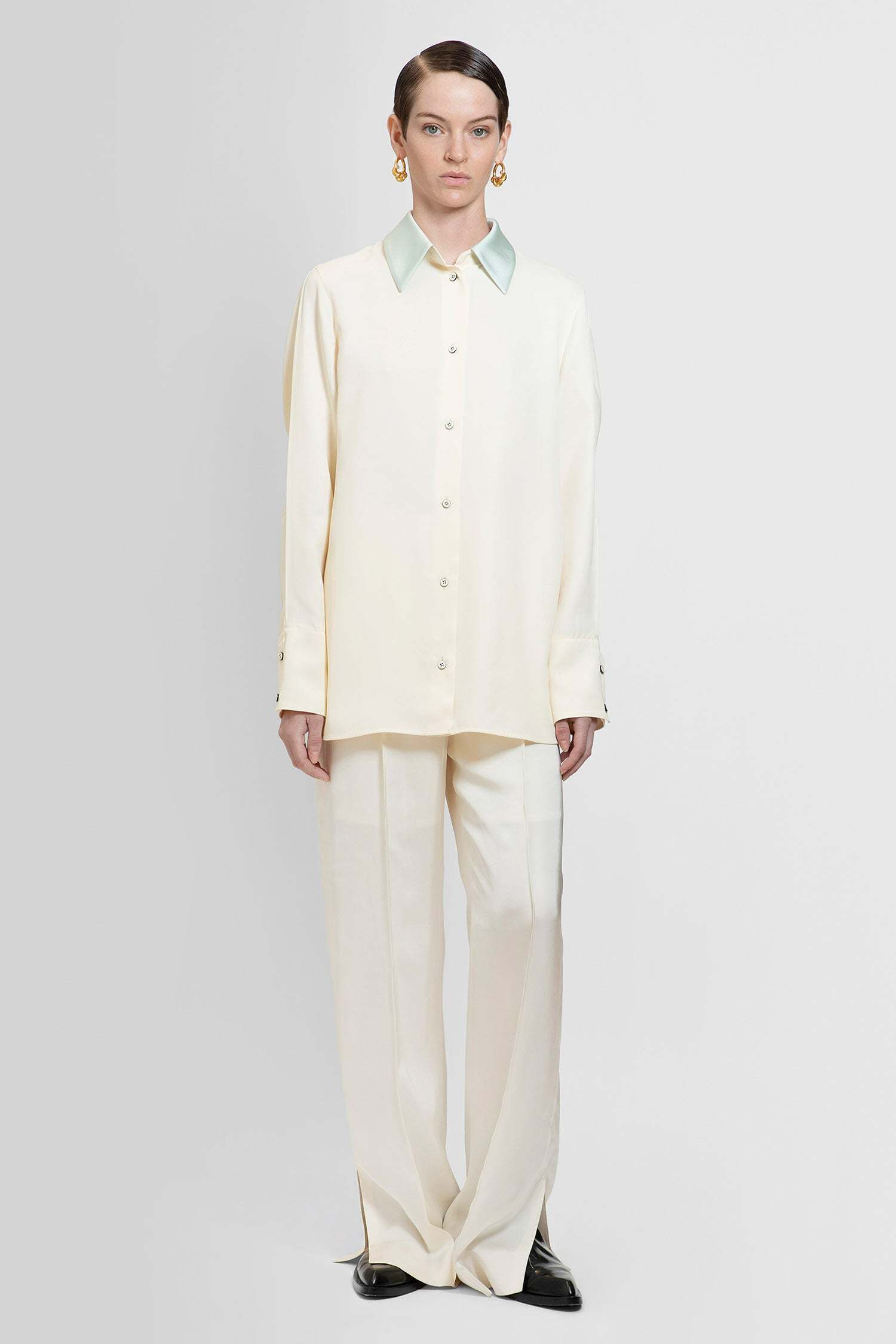 Jil Sander Elasticated Straight-leg Trousers In White