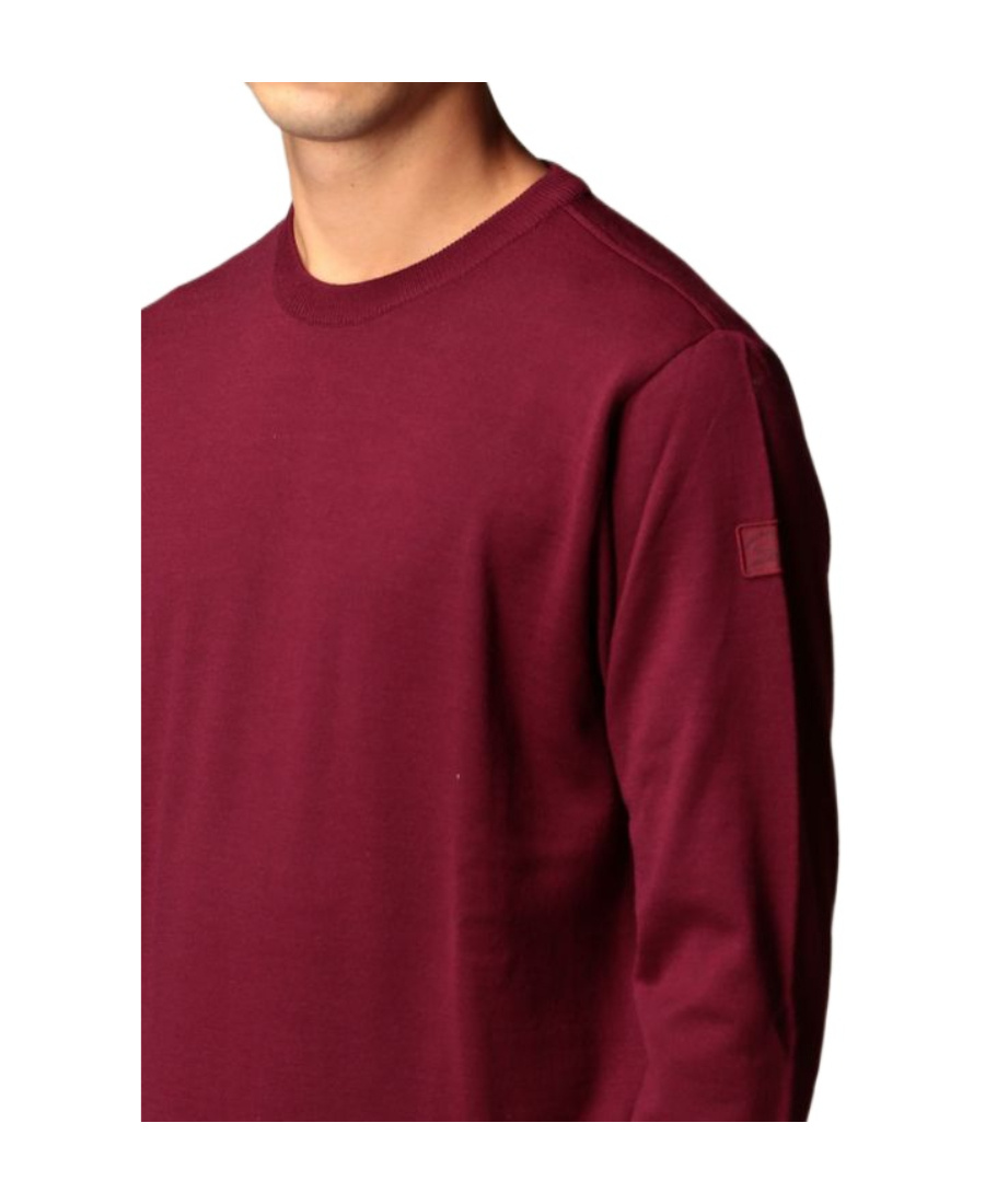 Paul & Shark Round-neck Long-sleeved Pullover In Red