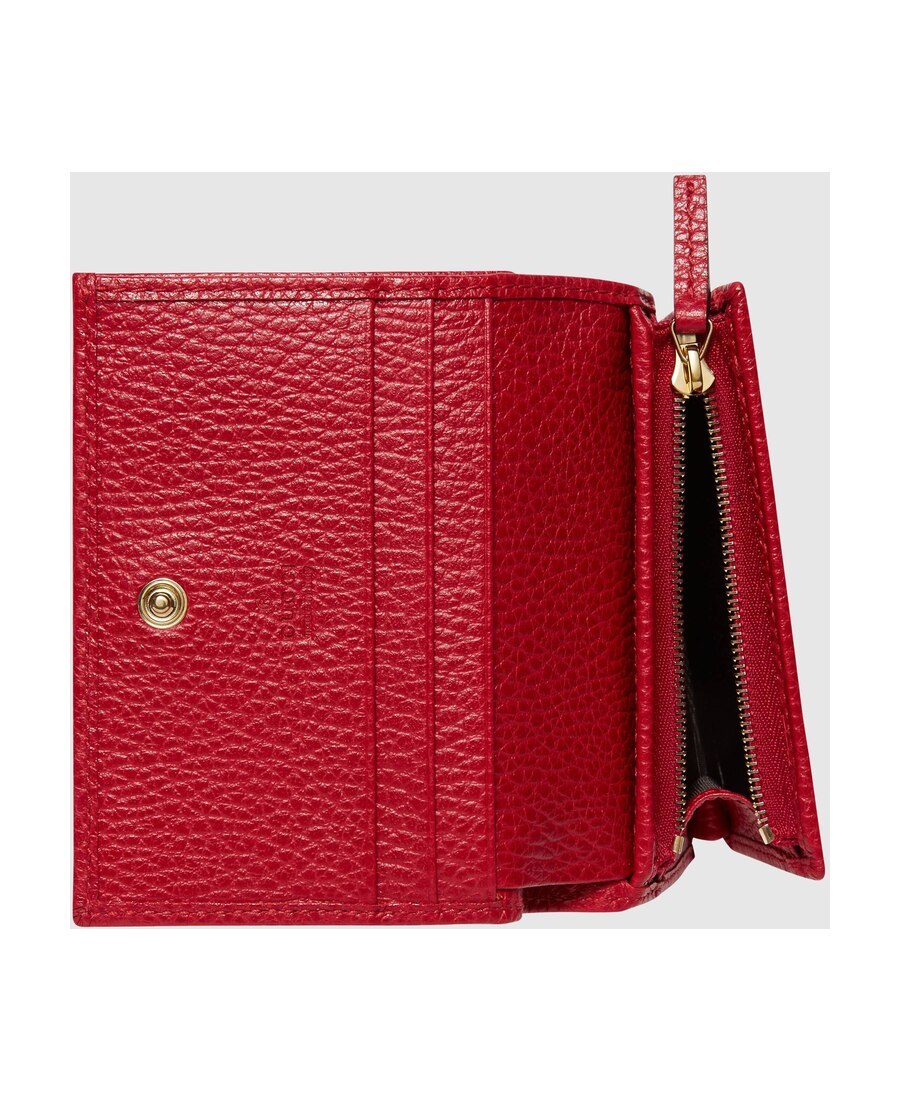 Gucci Leather Card Case In Red