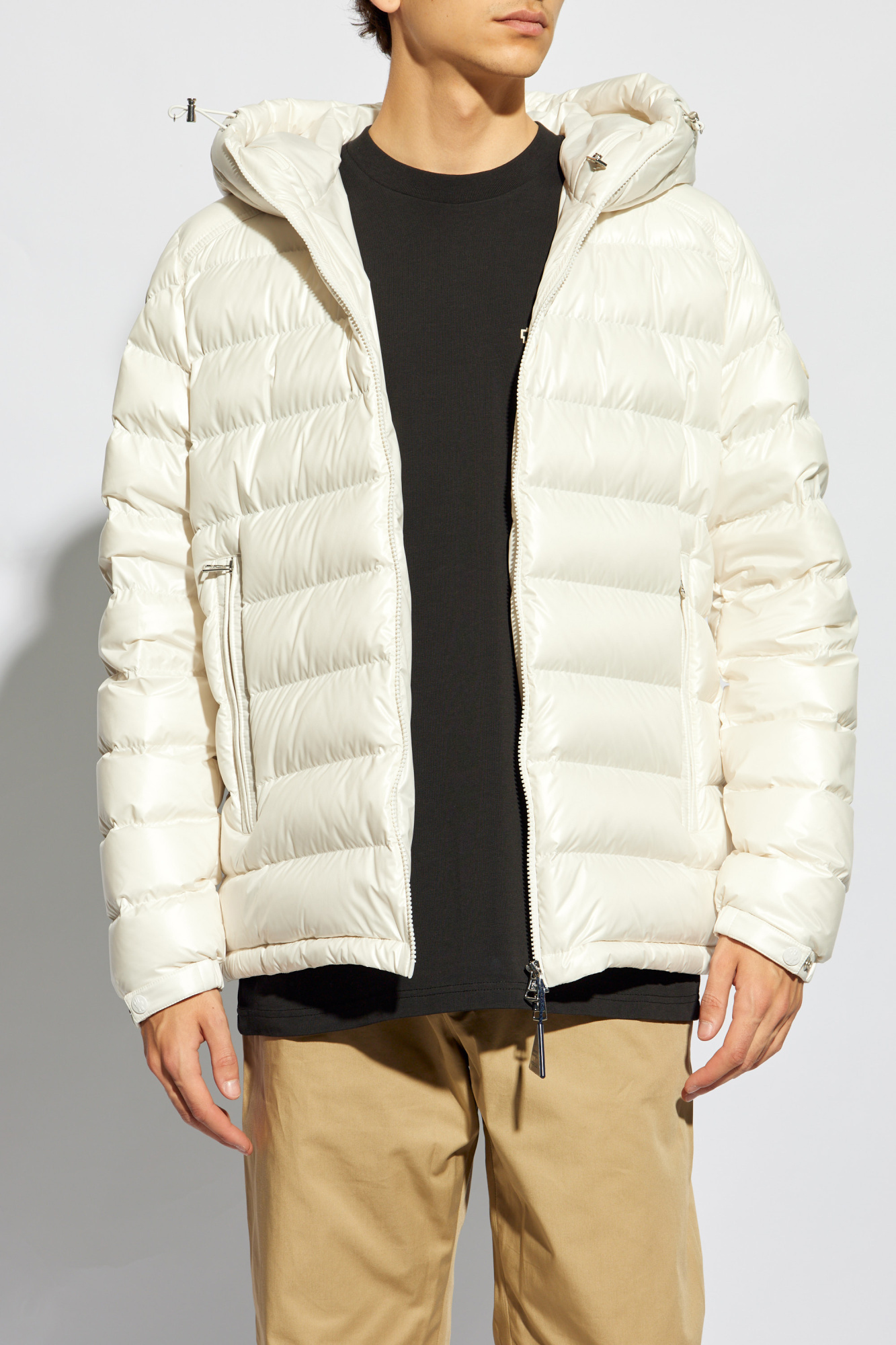 Moncler Drawstring Hood Down Jacket In White